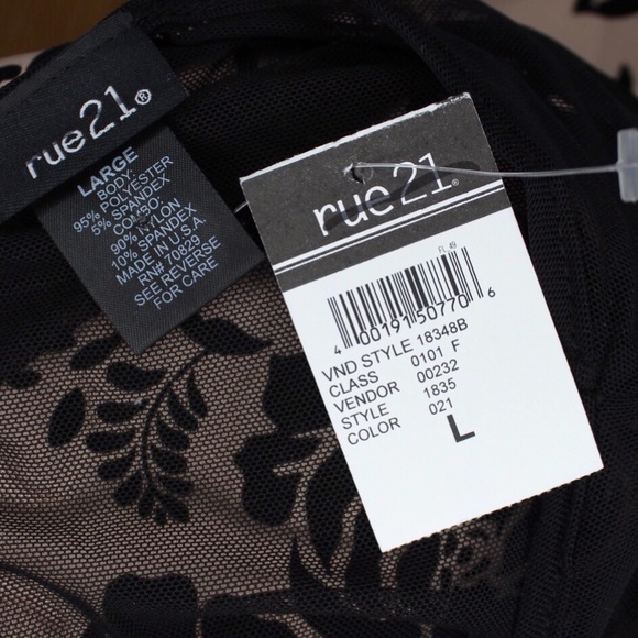 Rue 21 NWT Raised Velvet Sheer Top Sweetheart Neckline Fit and Flare Mini Dress - Picture 7 of 7